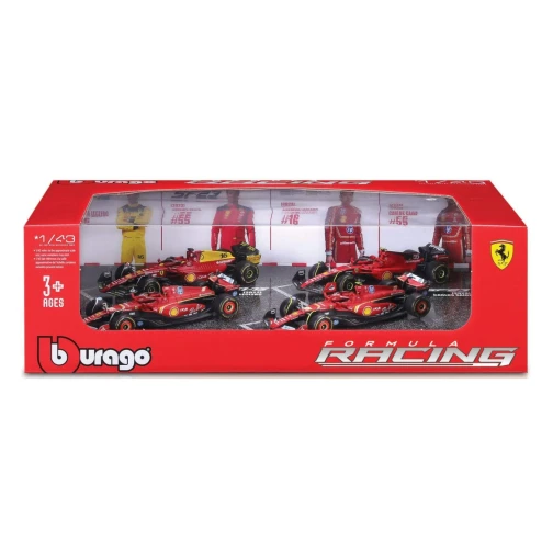 Formula 1 Conjunto Bburago 1/43 Ferrari F1 com 4 miniaturas