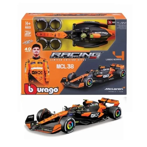 Formula 1 Kit Carro F1 P/ Montar 41 Peças McLaren MCL38 - Lando Norris 1:24