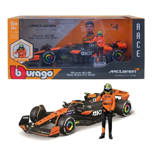Formula 1 McLaren MCL38 1/24 c/ Boneco Lando Norris - 2024 - Bburago
