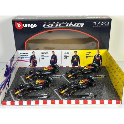 Formula 1 Conjunto Bburago 1/43 Redbull F1 com 4 miniaturas