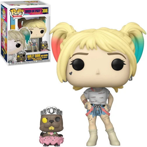 FUNKO POP HEROES BIRDS OF PREY - ARLEQUINA AND BEAVER 308 